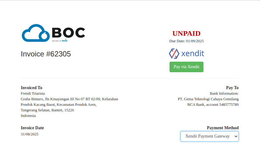 Cara bayar gunakan kartu kredit, bank Virtual Account BRI, Danamon, CIMB dan Indomaret Alfamart