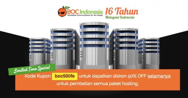 Promo web hosting diskon 50%