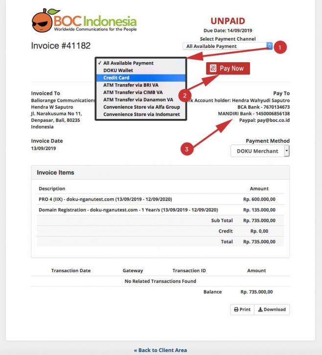 halaman invoice