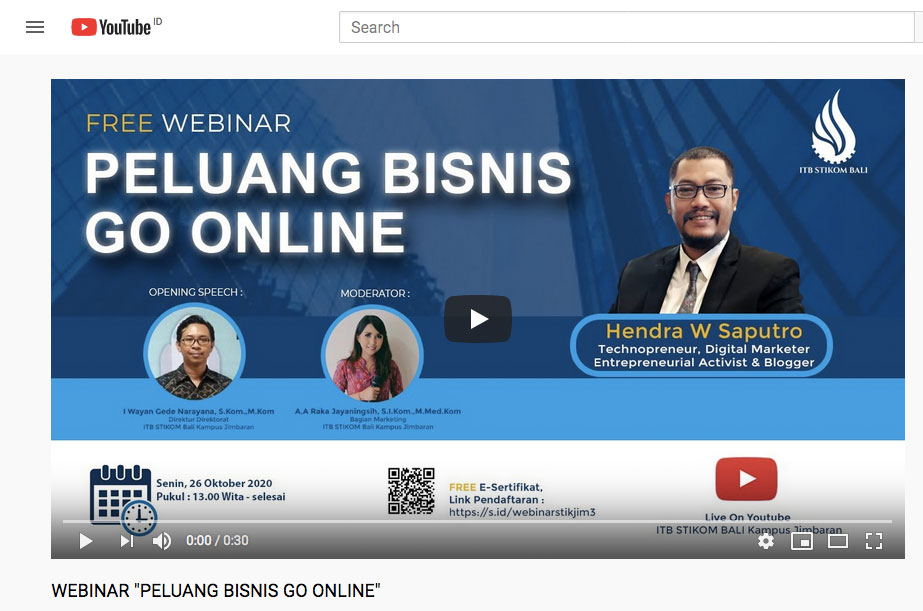 Webinar ITB STKOM Bali kampus Jimbaran