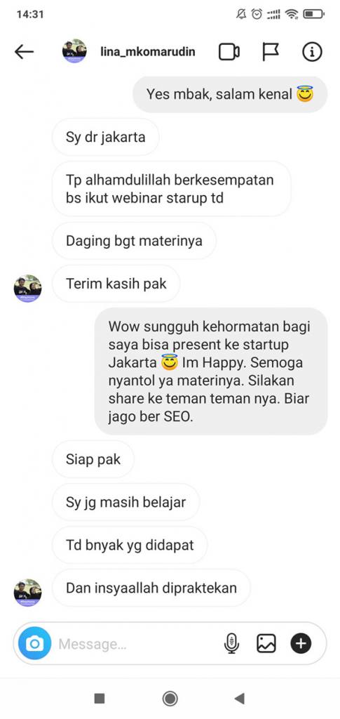 Testimonial startup workshop online