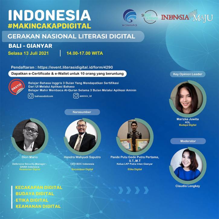 Flyer program literasi digital nasional Indonesia Makin Cakap Digital